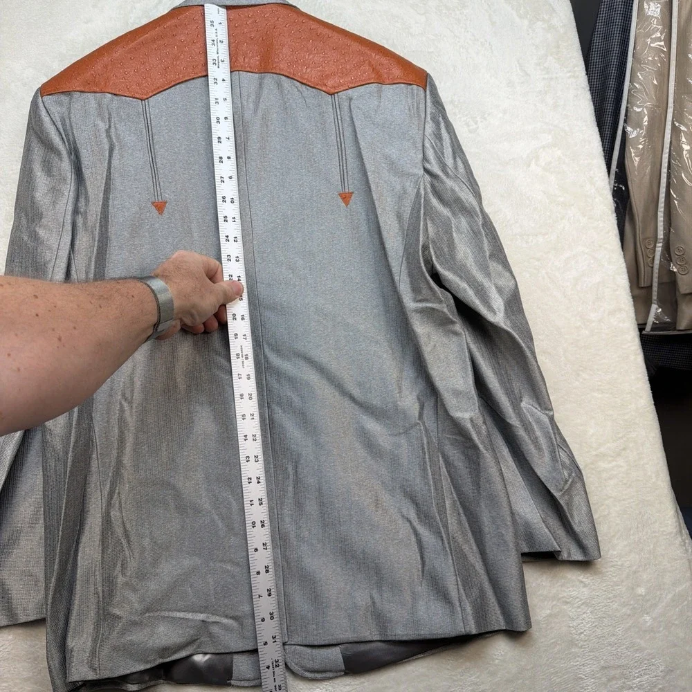 Western Rockabilly‎ Blazer Mens 46 Gray Stagewear Country Western Jacket Vintage